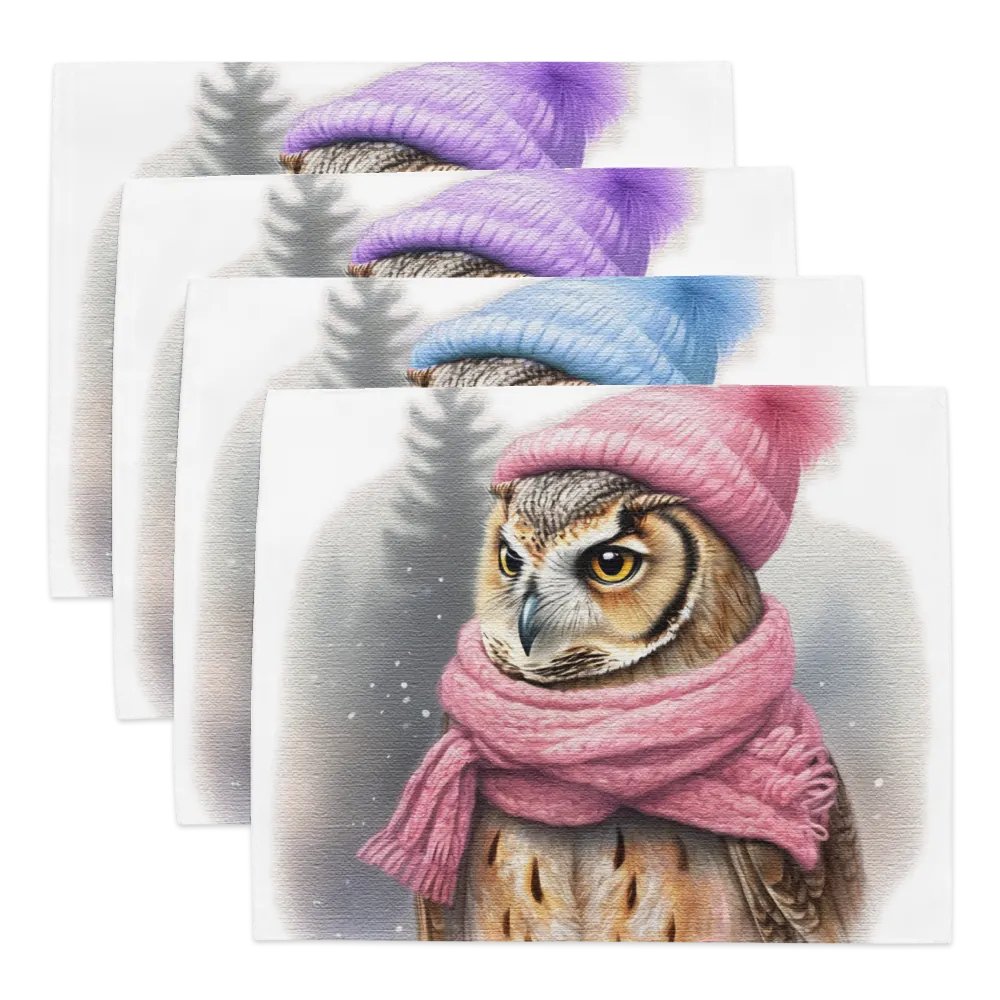 Adorable cute owl wearing a hat and scarf product image (6)