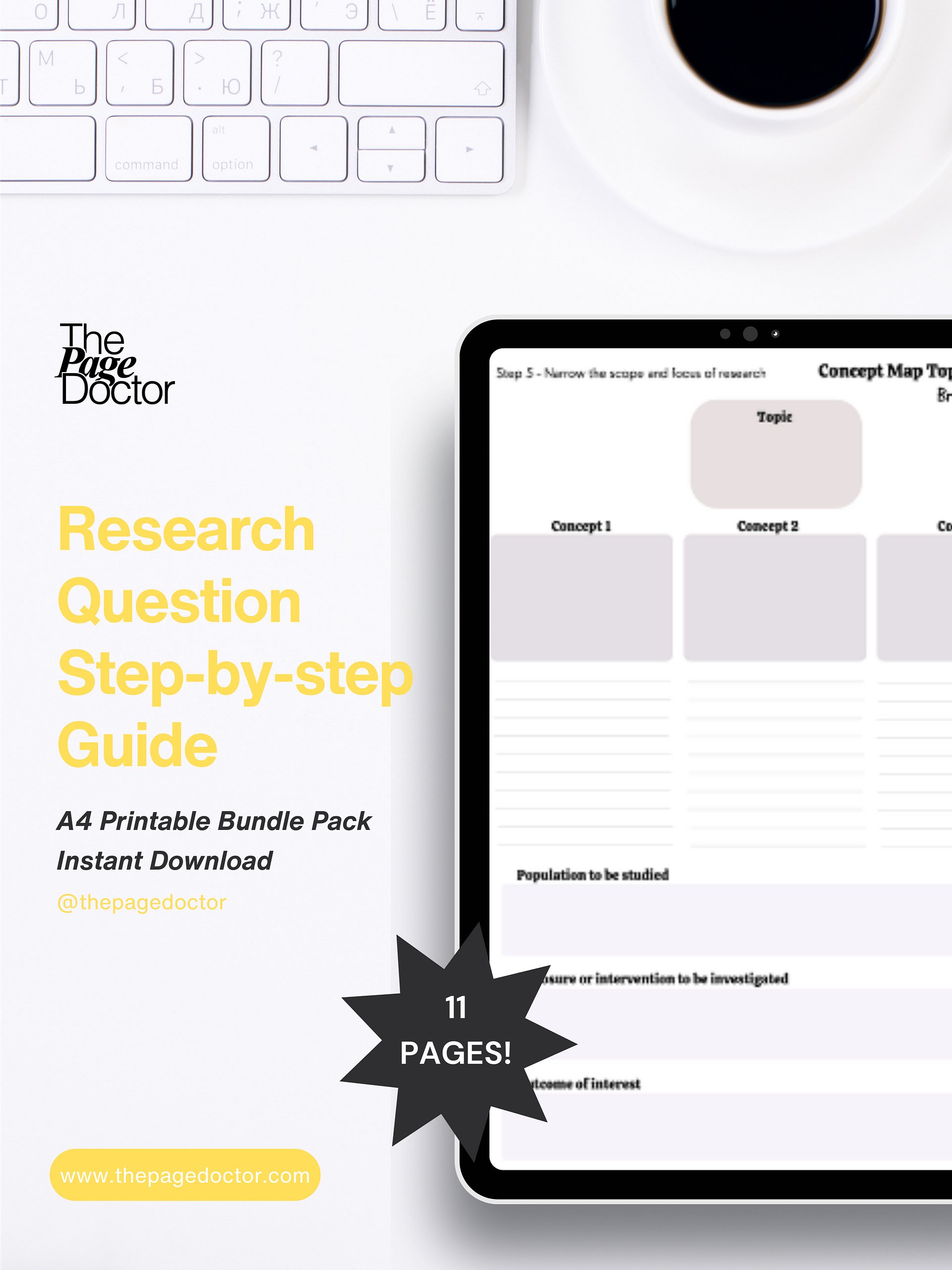 Writing A Research Question 7-Step Template product image (1)