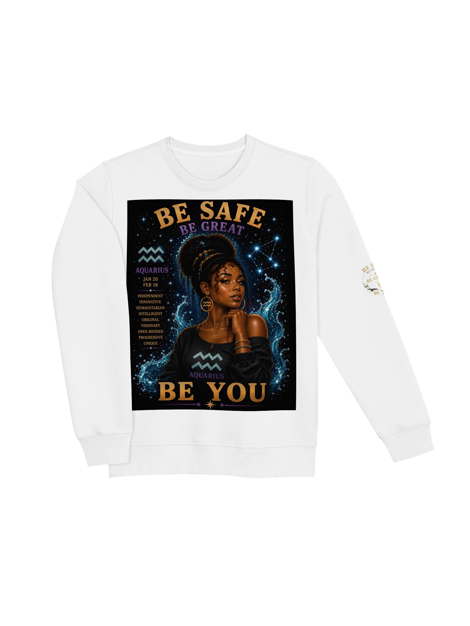 Aquarius For the visionaries. Innovative. Independent. Humanitarian. Aquarius isn’t afraid to think differently. 🌊 Be Safe. Be Great. Be You. product image (7)