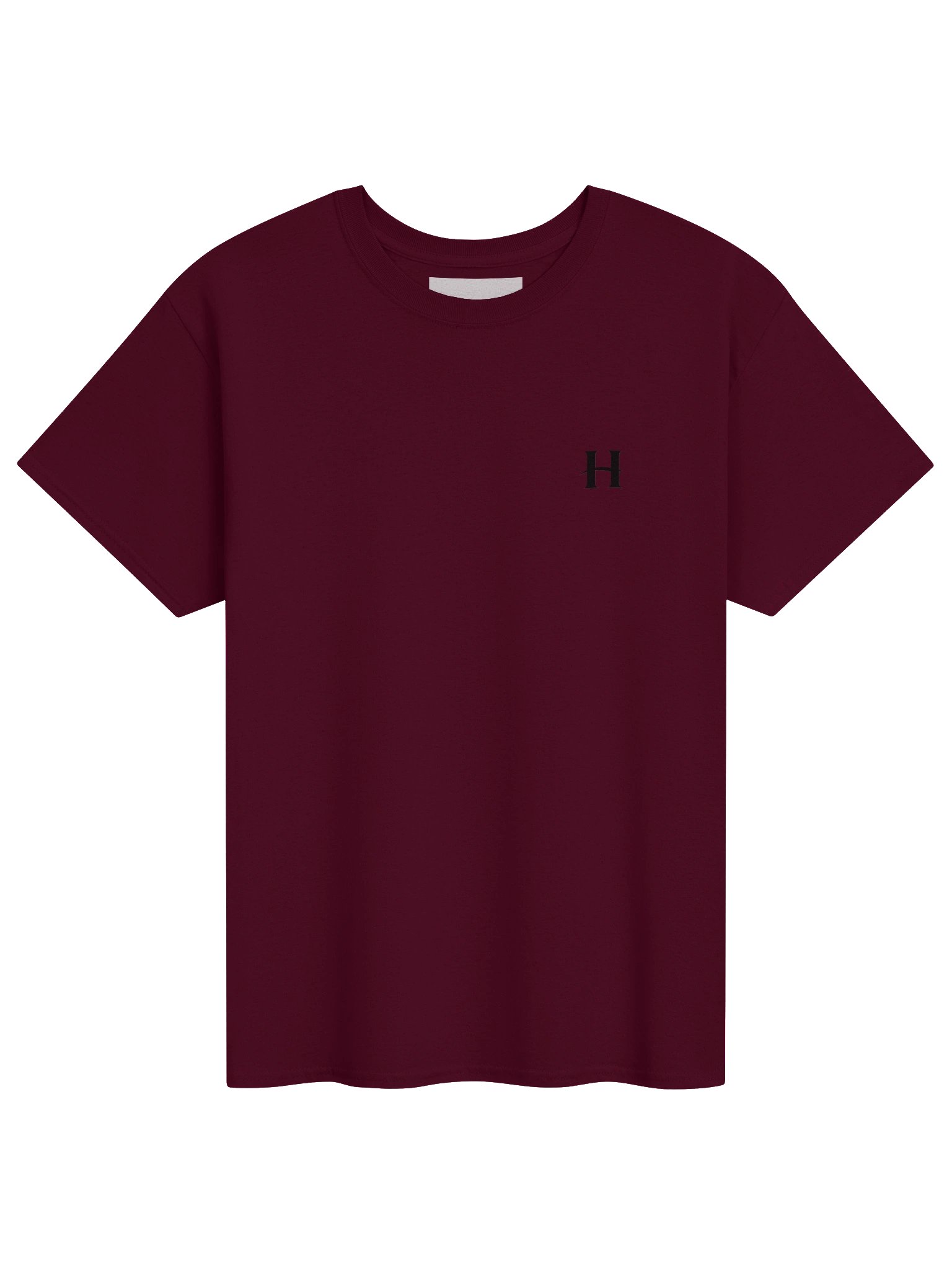Hidenza H Logo Tee – Burgundy Premium Oversized T-Shirt with Tonal Chest Logo product image (1)