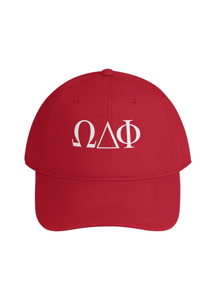 Omega Delta Phi Greek Letters Otto Cap Low Profile Baseball Cap (Red) product image (1)