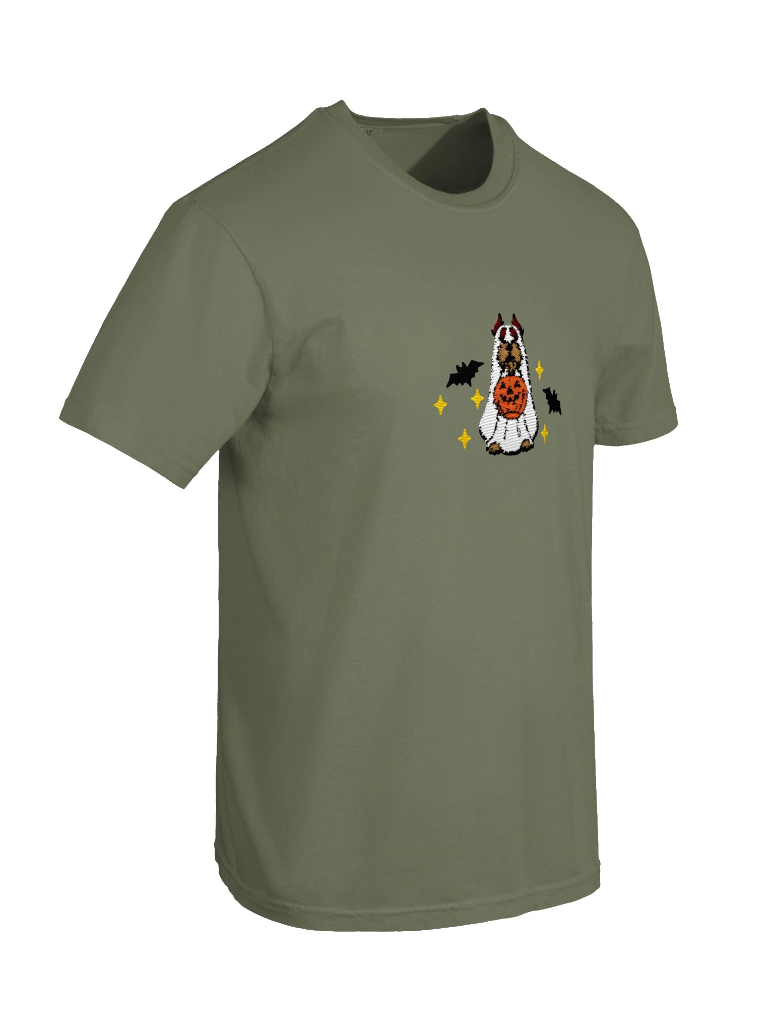 Halloween Miniature Schnauzer(Liver & Tan, Cropped Ears) Embroidered T-Shirt product image (14)