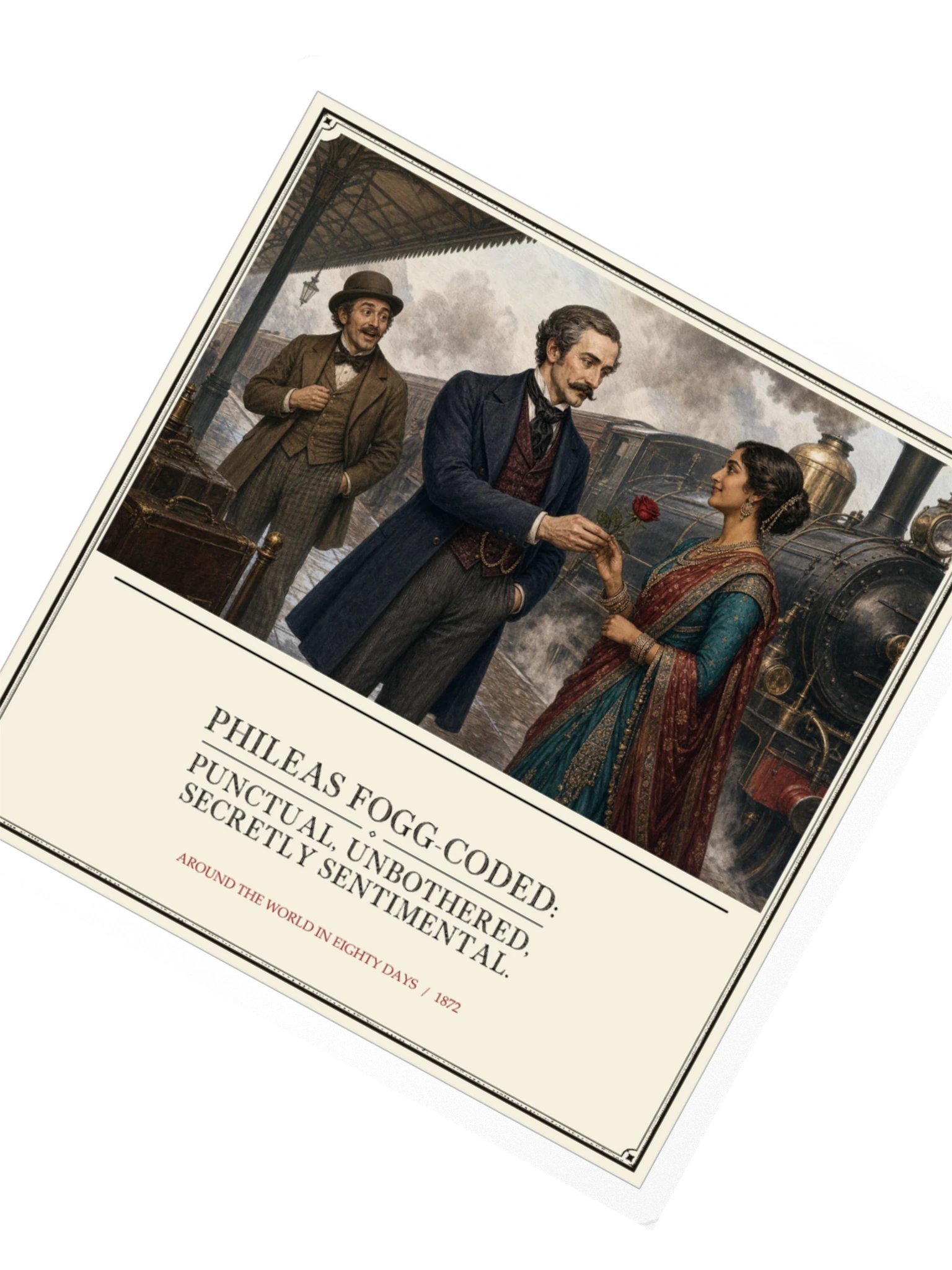 Phileas Fogg Coded Punctual Unbothered Secretly Sentimental -- Around the World in Eighty Days Sticker product image (2)