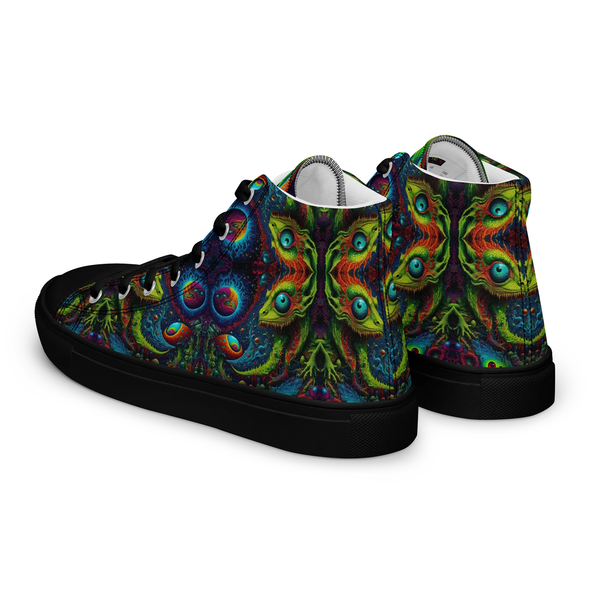 Men's Canvas High tops. House of Rahly-Cosmic Reptilian Design. product image (14)