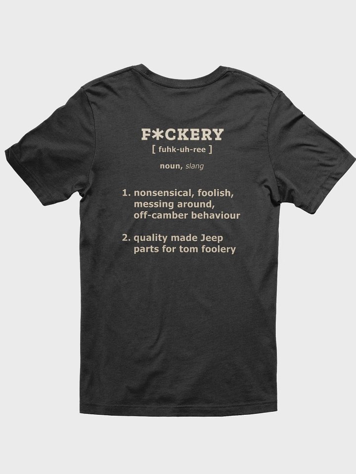 Unisex t-shirt with F*ckery Text Logo (Dark colours) - Clean product image (2)