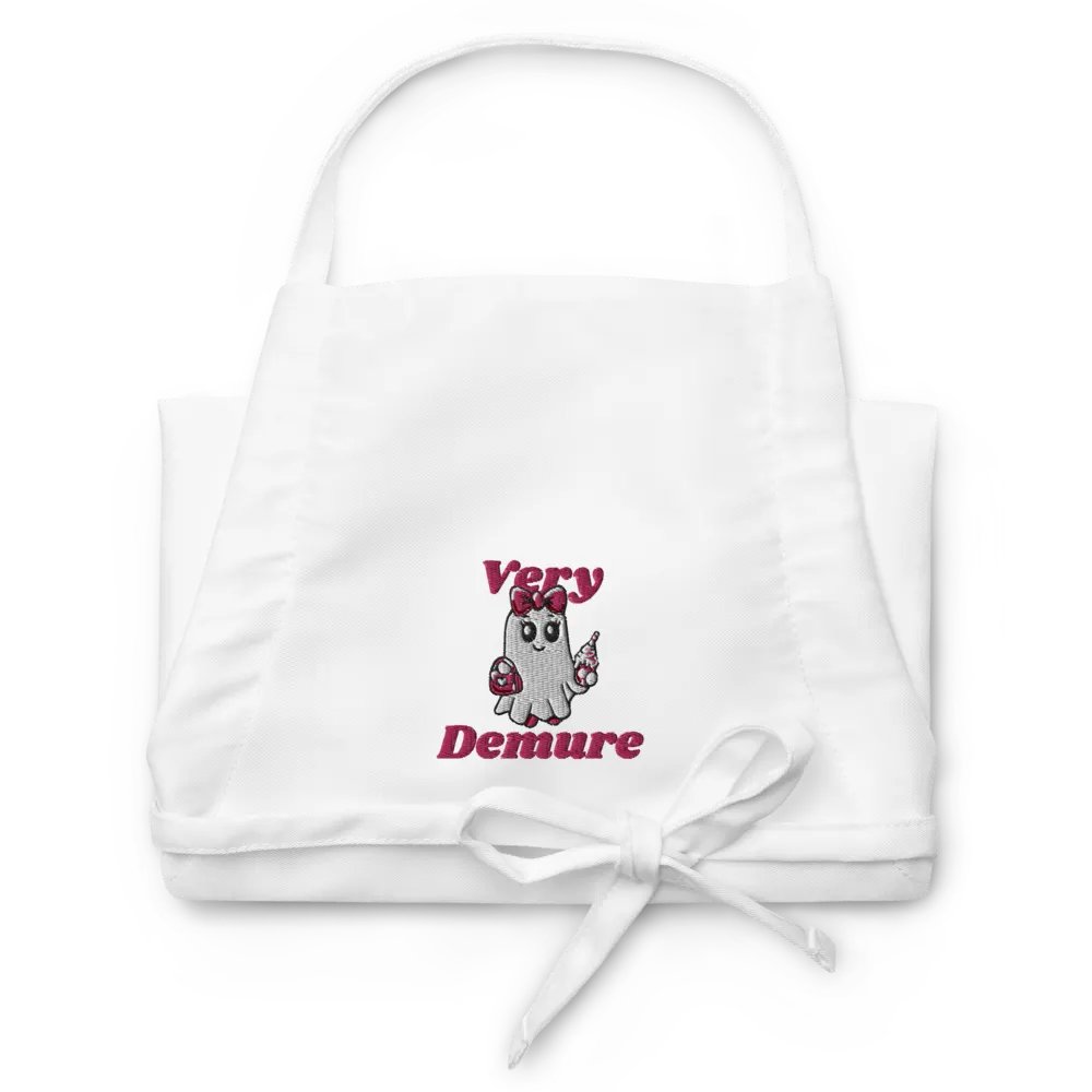 Very Demure Cute Ghost Embroidered Cooking Apron product image (4)