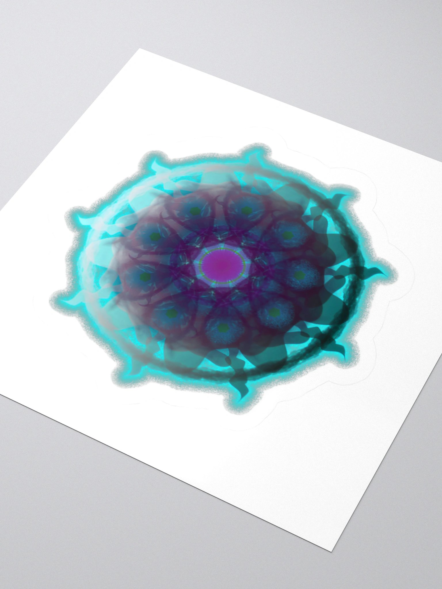 Neon Bloom Mandala Kiss Cut Sticker product image (7)