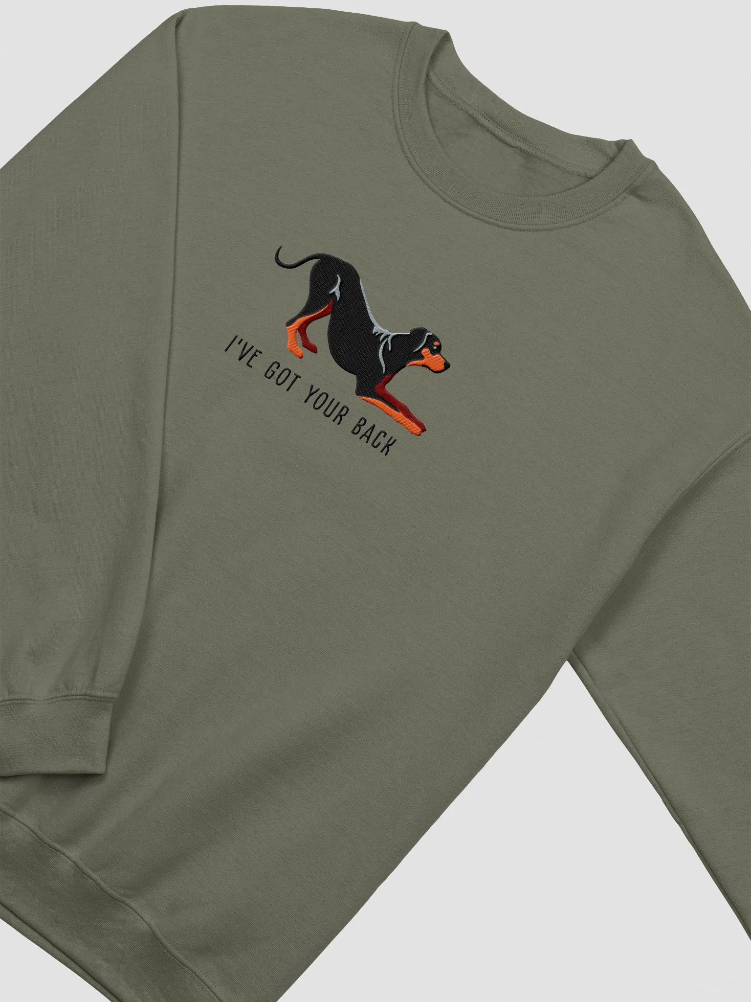 I've Got Your Back Sweatshirt (Embroidered) of a Rhodesian Ridgeback(Black & Tan) product image (6)