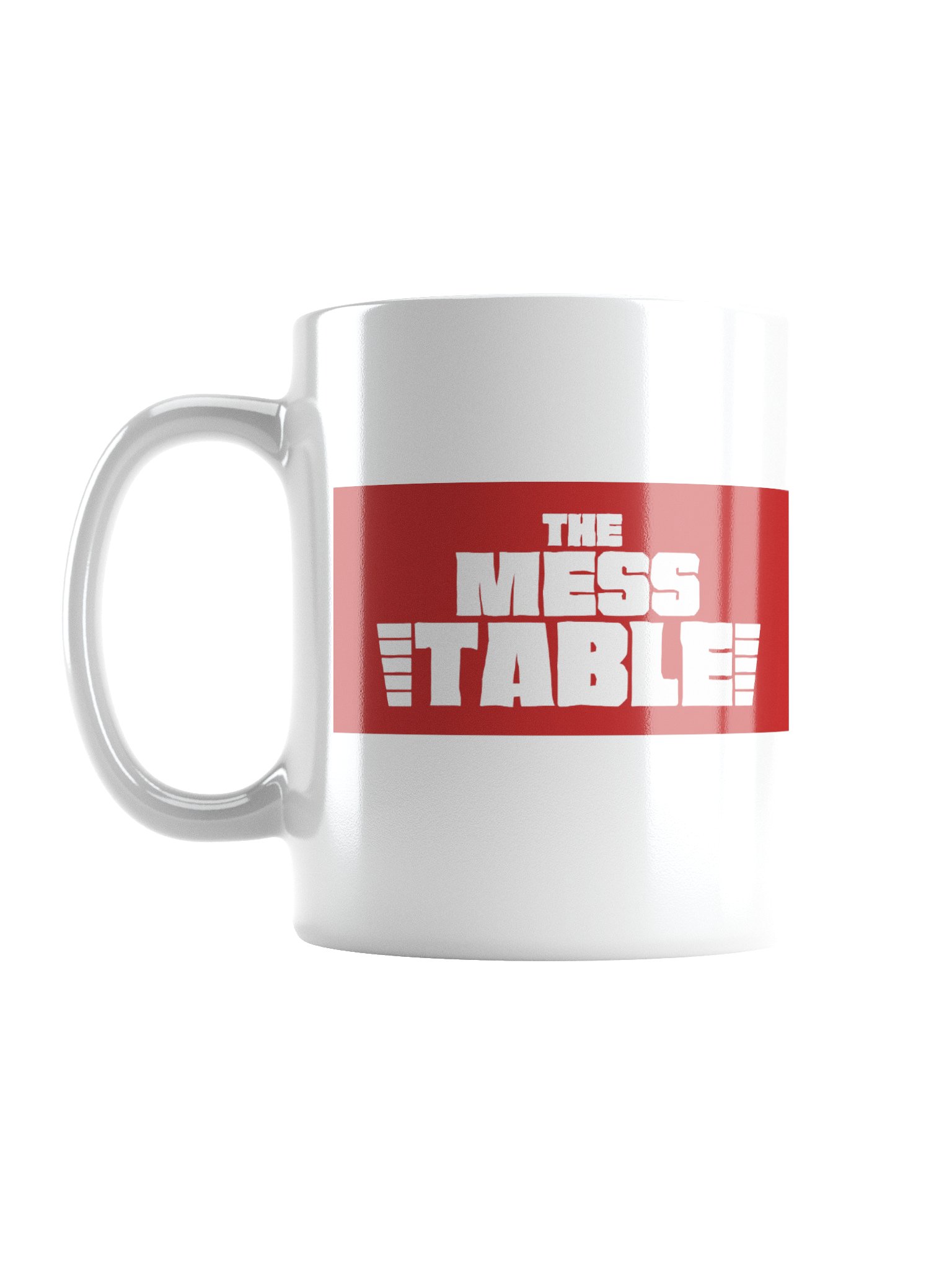 White Mug with Red/White TMT Banner product image (3)