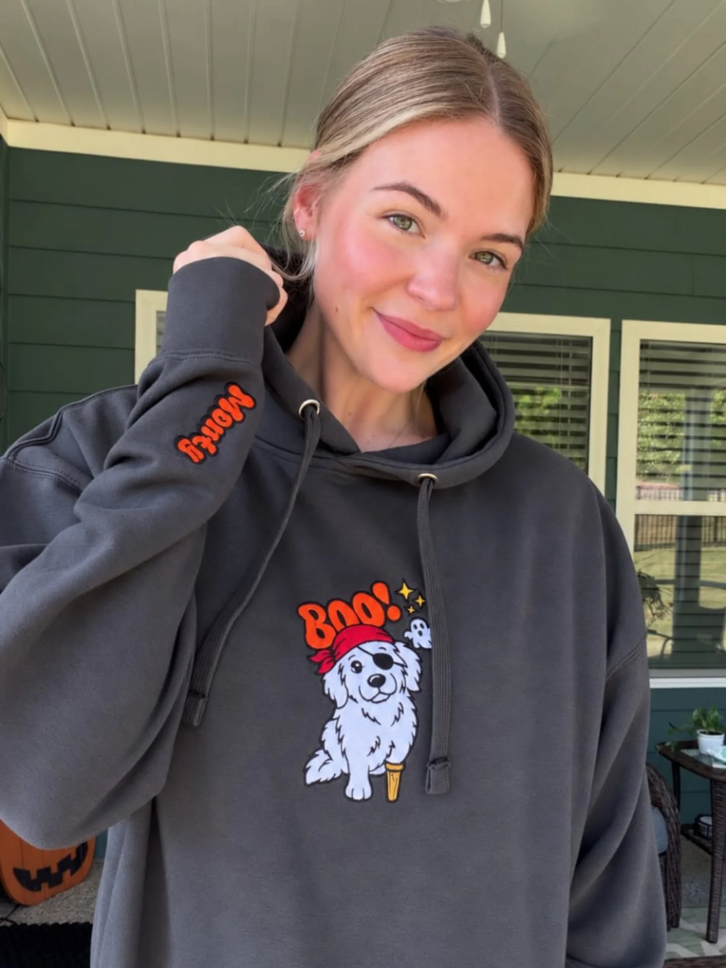 Custom Halloween Pet Embroidered Hoodie + Custom Sleeve Name product image (1)