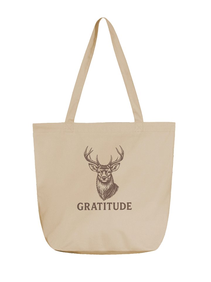 Gratitude Deer Organic Cotton Tote Bag product image (1)