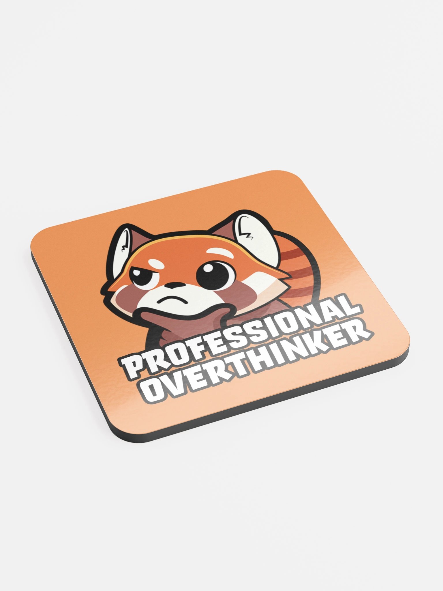 Professional Overthinker - Glossed Cork Coaster product image (2)