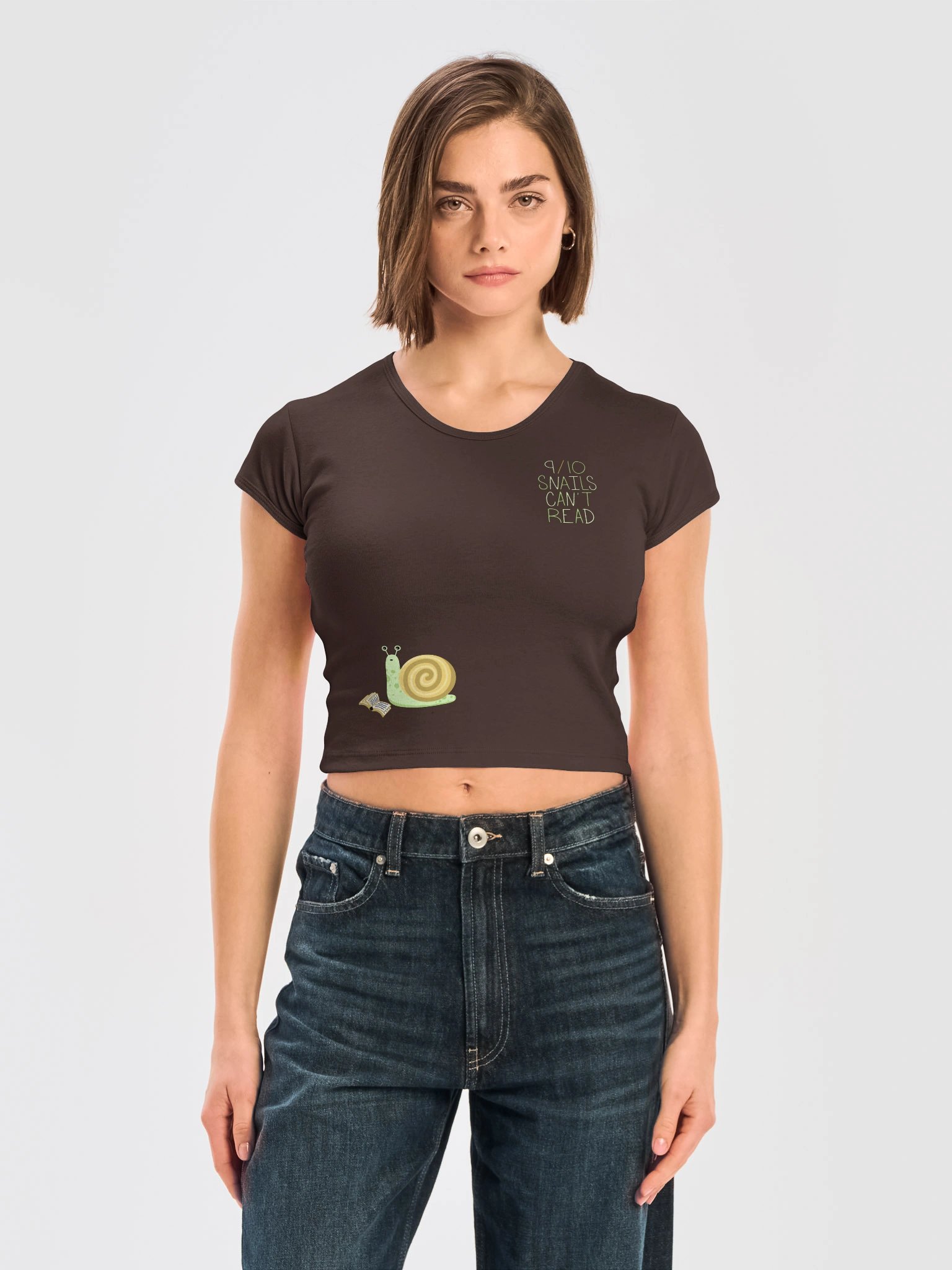 9/10 Snails Can't Read - Crop Top product image (9)