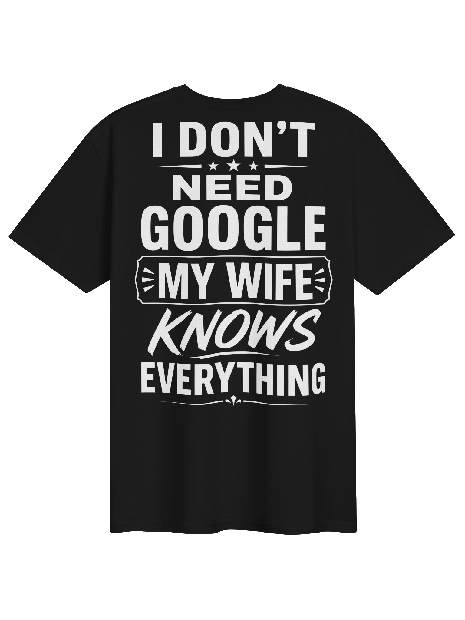 I Don’t Need Google, My Wife Knows Everything – Funny Husband Quote T-Shirt Design product image (1)