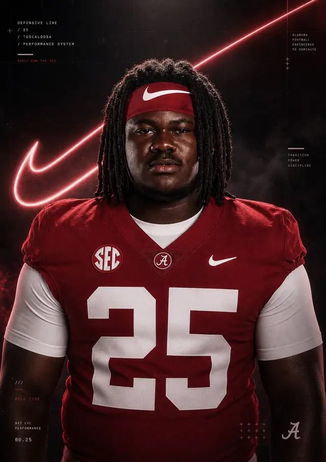 Today marks 25 days left until Alabama Football kicks off the 2026 season! Meet JR D-Line Steve Bolo Mboumoua •Position: DL •Height: 6-4 •Weight: 303 •Class: Junior •Hometown: Saint Augustin de Desmaures, Quebec •High School: Notre Dame de Foy