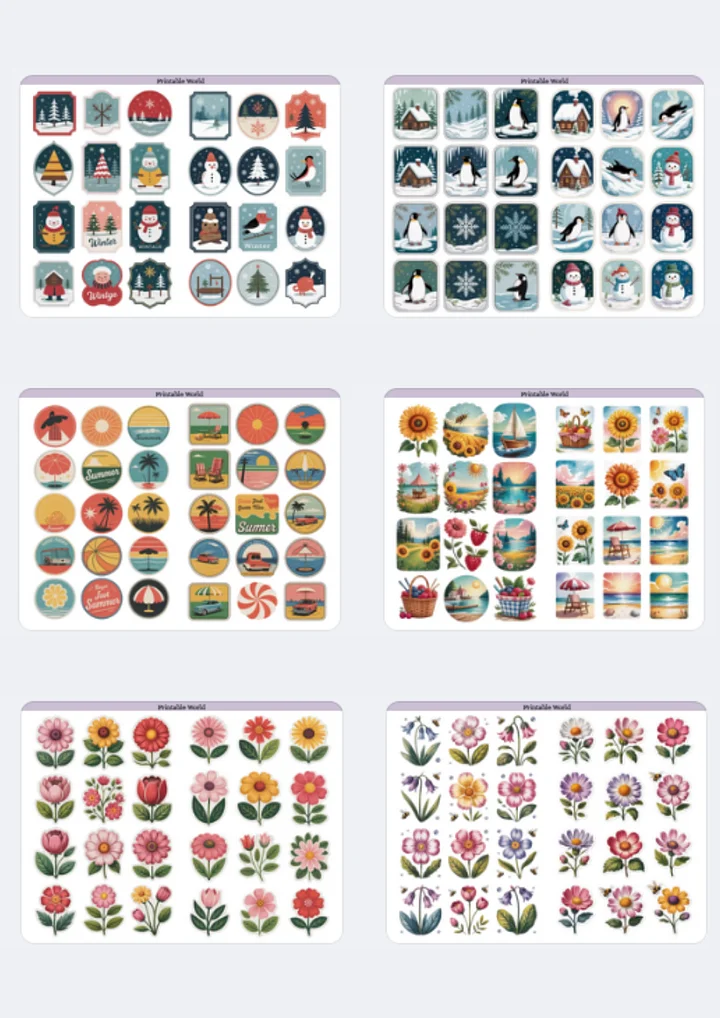 Seasons Sticker Pack (Vintage Style) product image (2)