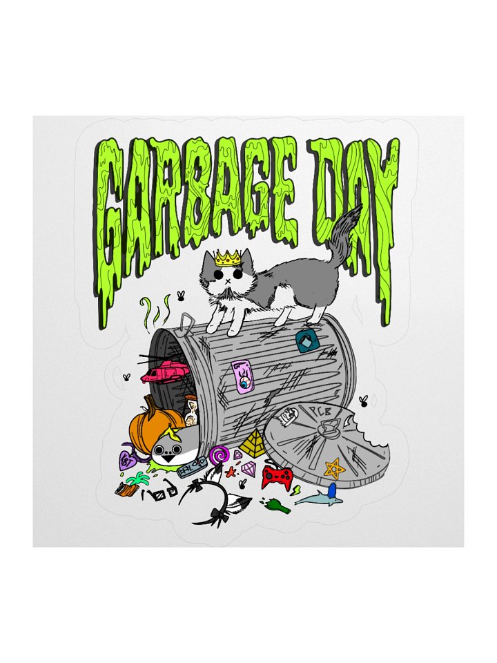 garbage day kisscut sticker product image (2)