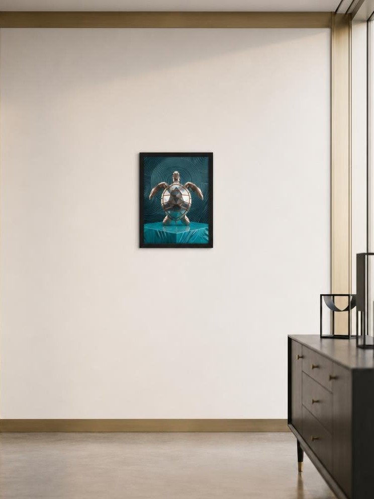 Geometric Turtle Framed Poster - Neo-Deco Luxury Wall Art product image (5)