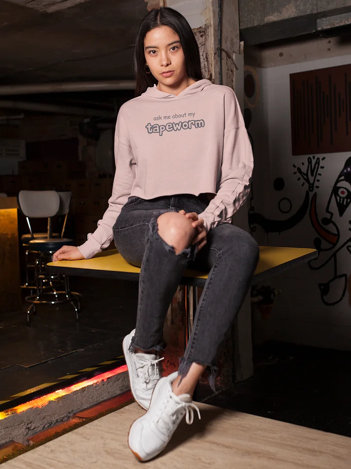 ask me about my tapeworm fleece crop hoodie product image (1)
