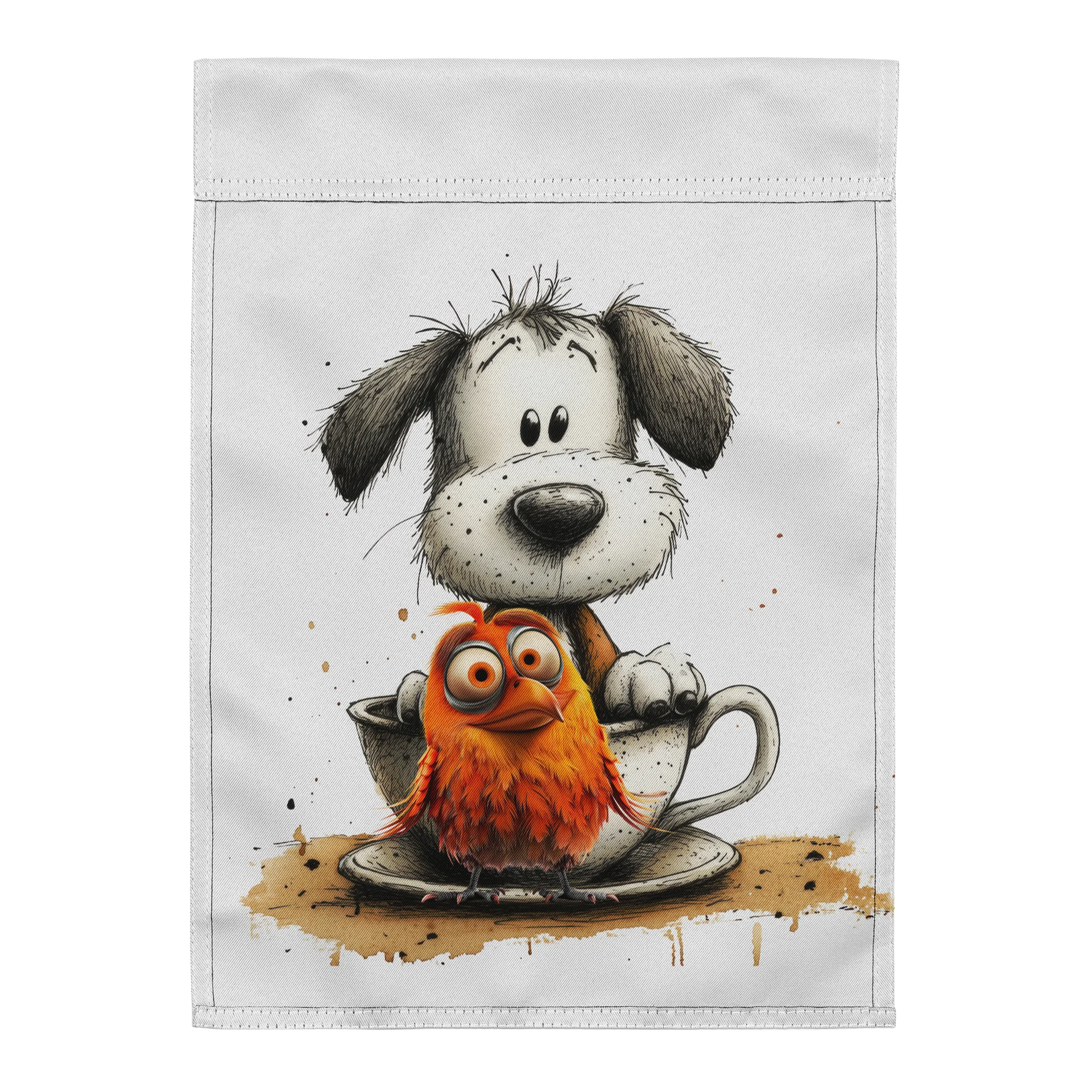 Dog & Bird Coffee Garden Flag product image (2)