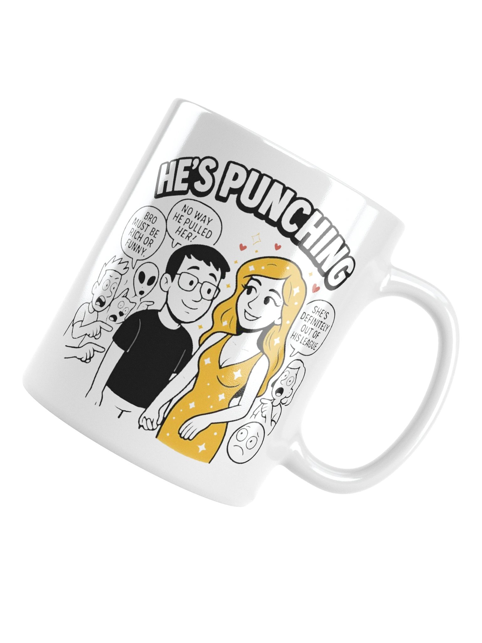 "He's Punching" White Glossy Mug product image (11)
