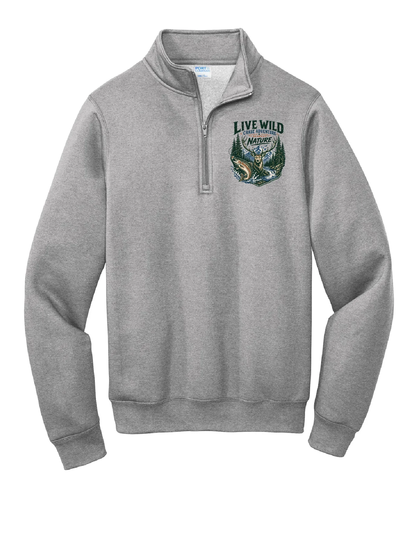 LIVE WILD PORT AND CO 1/4 ZIP SWEATSHIRT product image (2)