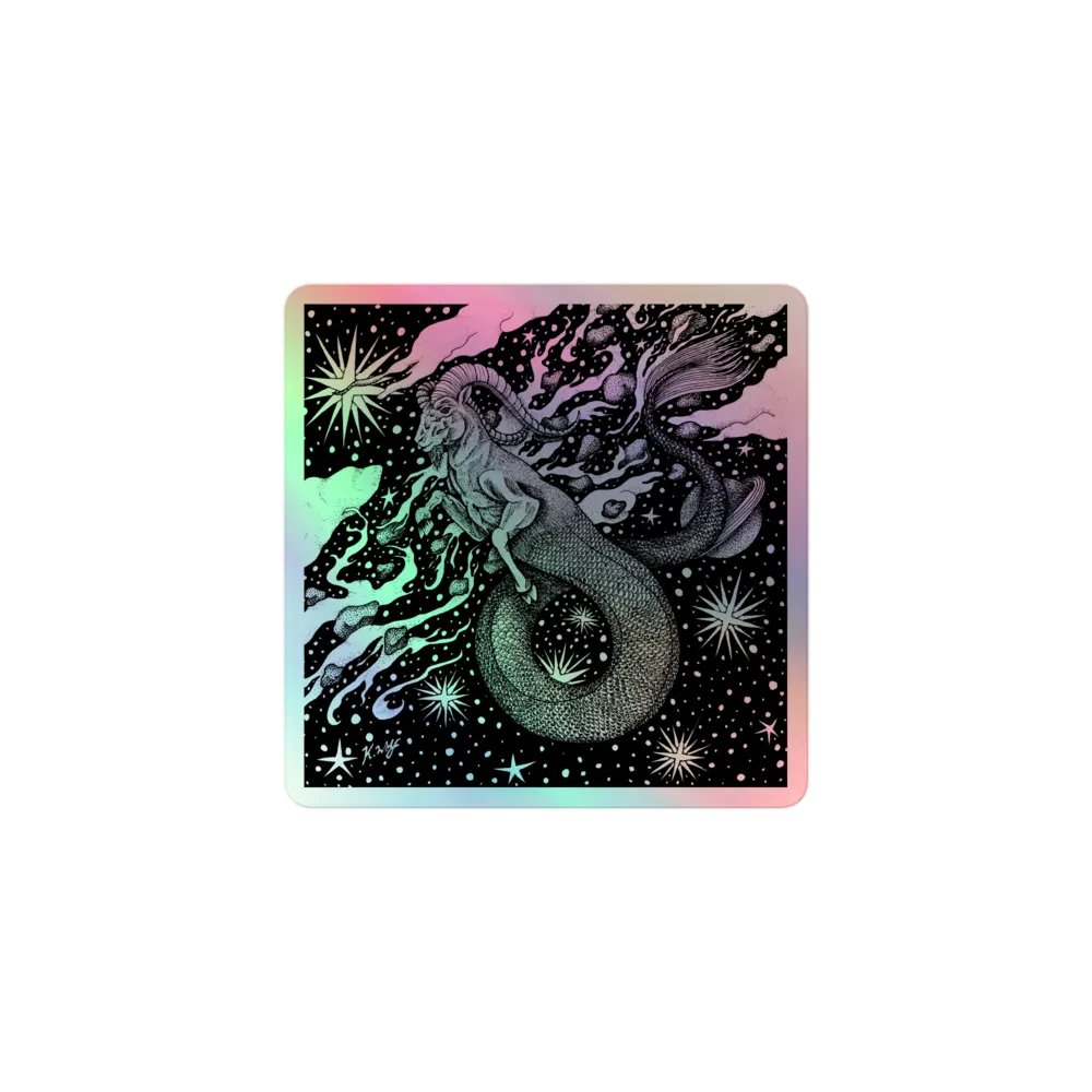 Capricorn Zodiac, Holographic Sticker Sheet product image (1)