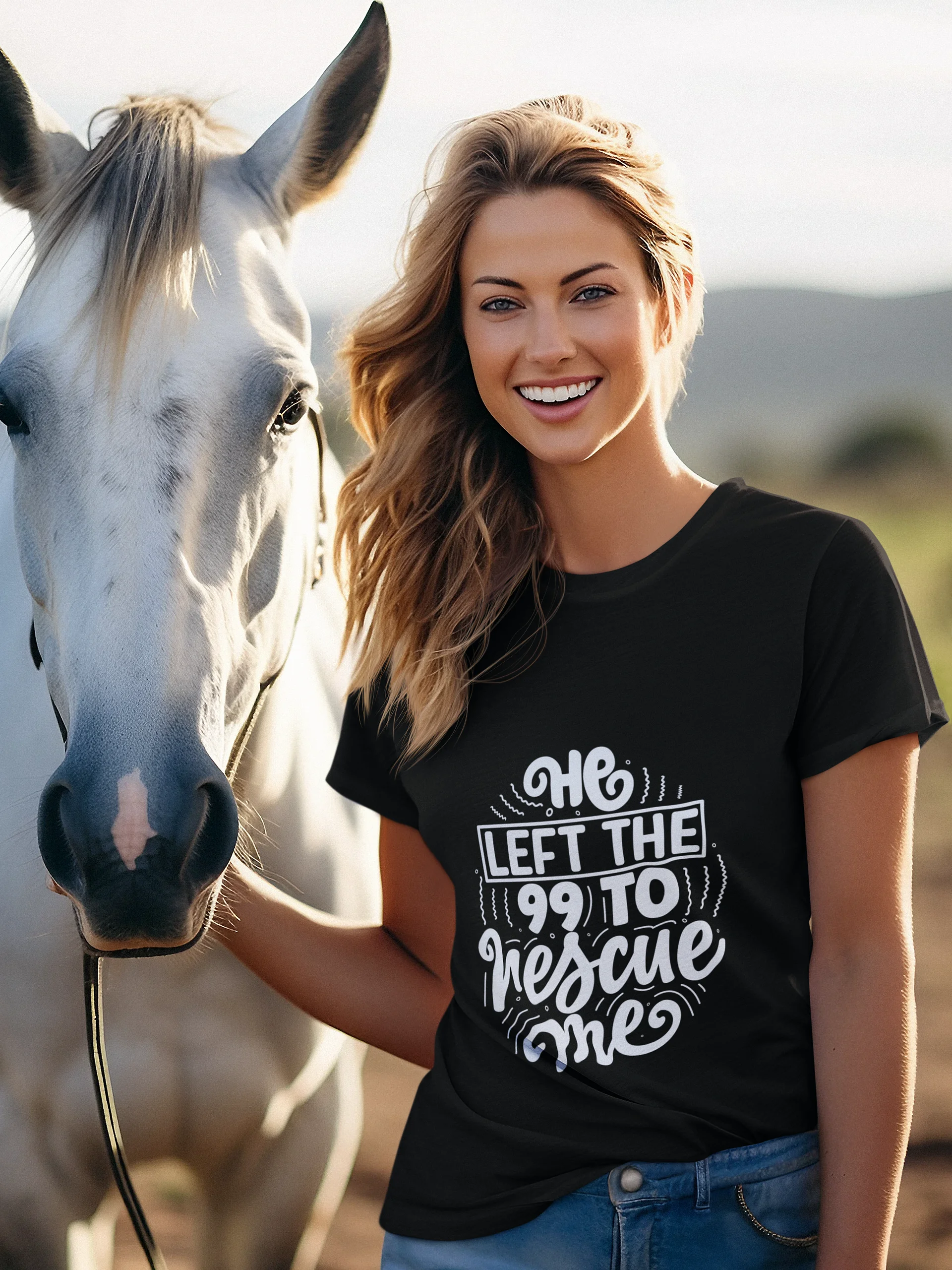 He Left the 99 to Rescue Me T-Shirt - Matthew 18:12-14 product image (1)