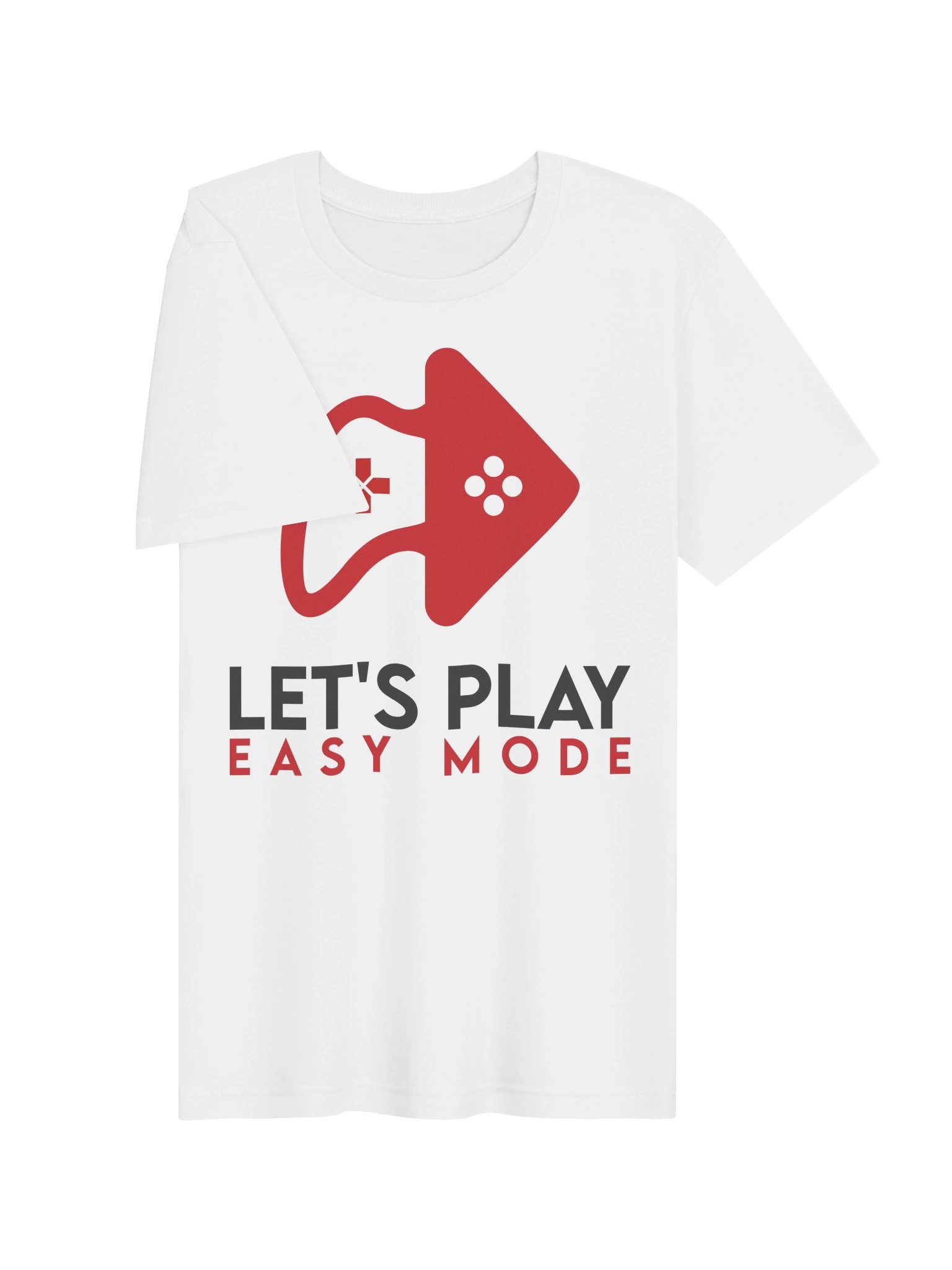Let’s Play Easy Mode Classic Logo Unisex Soft Tee – White product image (3)