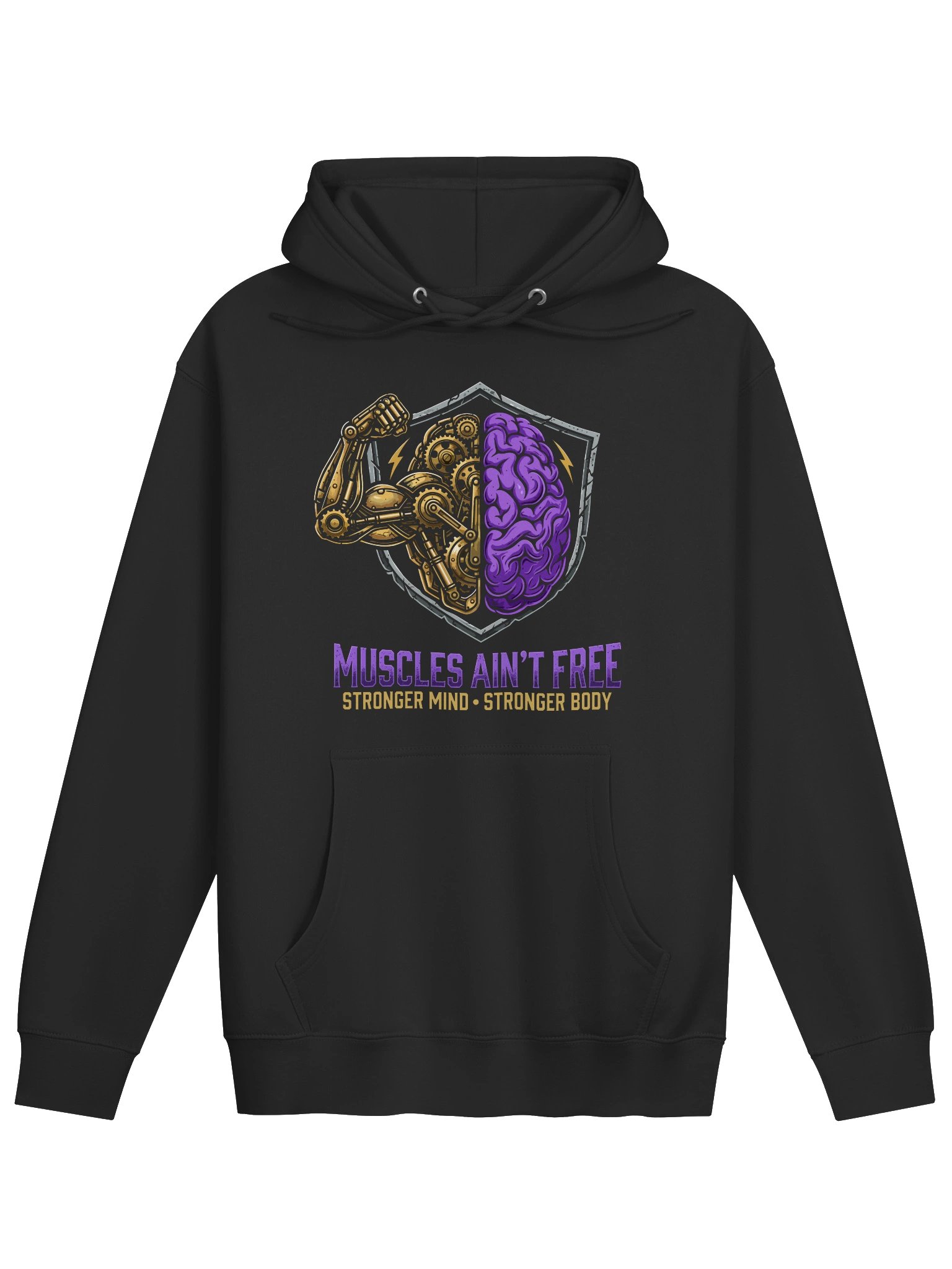 The "Muscles Ain't Free" Stronger Mind · Stronger Body Heavyweight Pullover Hoodie product image (7)