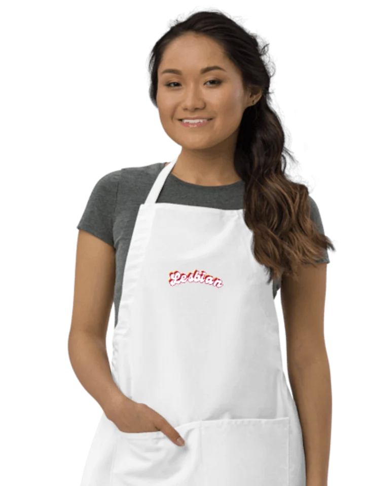 LGBTQIAP2S+ 2025, Curved Lesbian, Embroidered Apron product image (1)