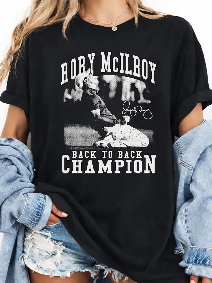 Rory McIlroy Back to Back Champion T-Shirt – Commemorative Golf Major Tee product image (2)
