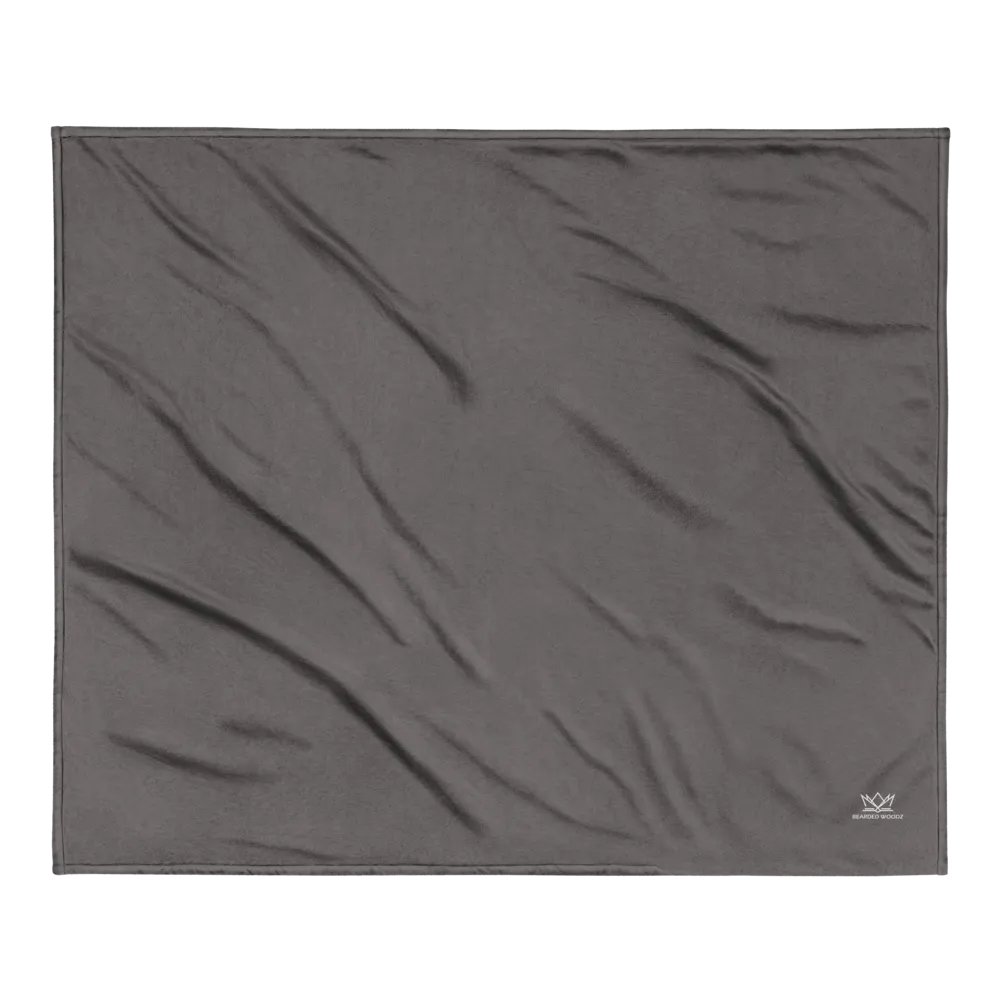 Bearded Woodz Embroider Sherpa Blanket (Grey/ White) product image (2)