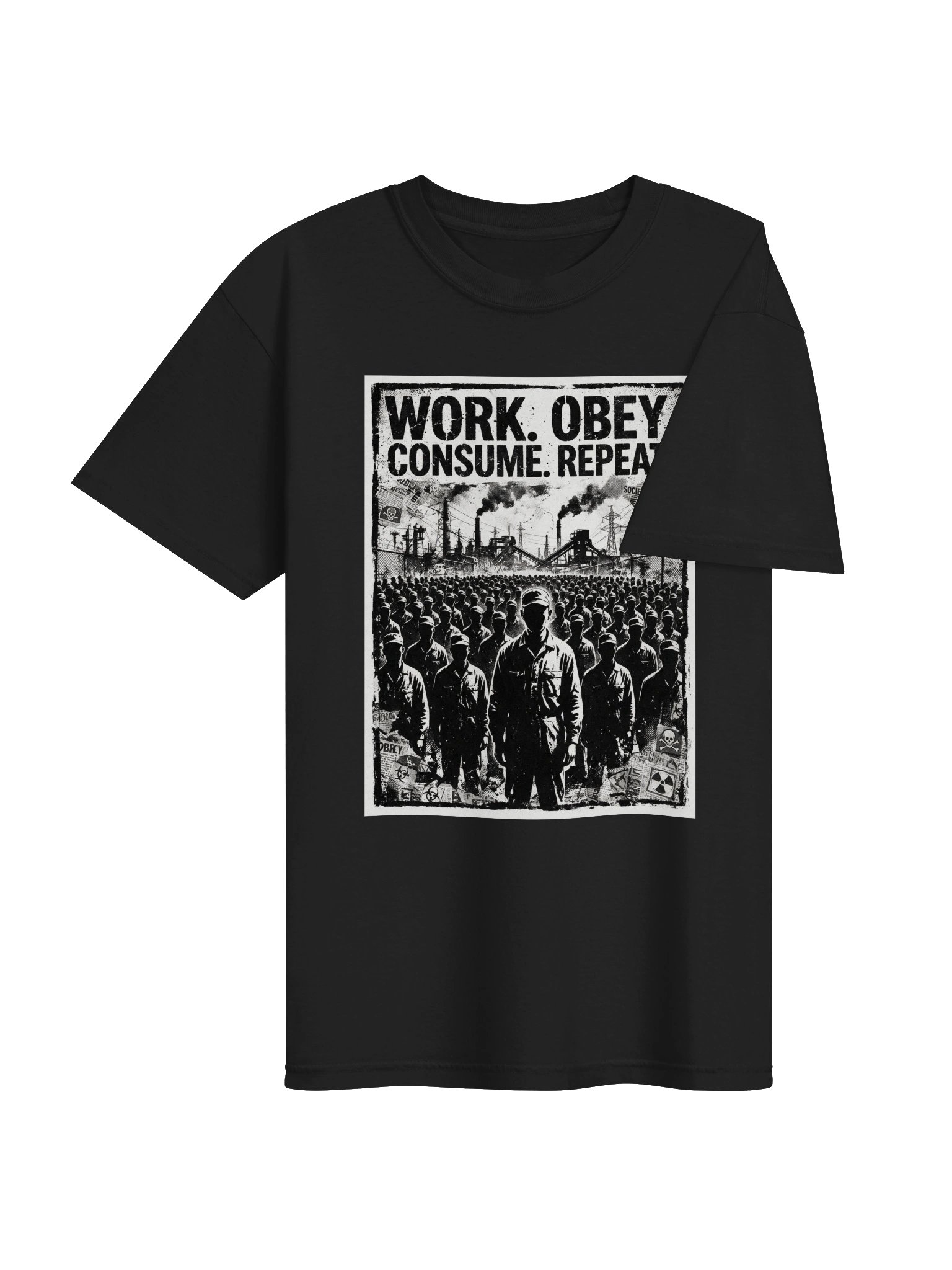 Work. Obey. Consume. Repeat. Anti-Industrial Graphic Tee product image (4)