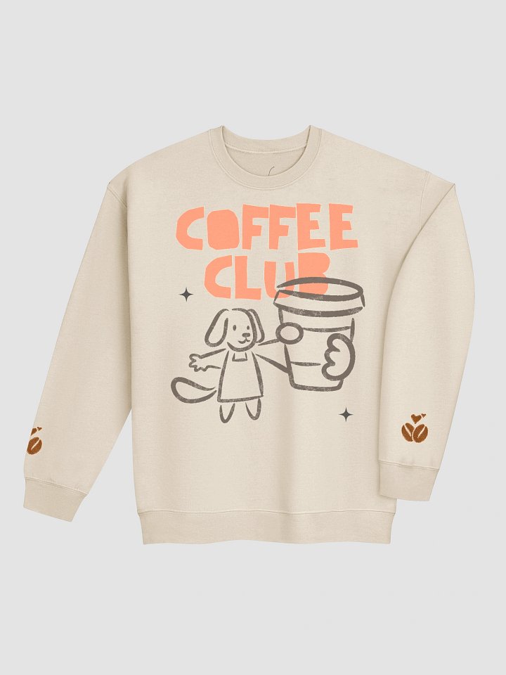 Coffee Club Dog Crewneck Sweatshirt | Relaxed Fit Coffee Crewneck Sweatshirt product image (2)