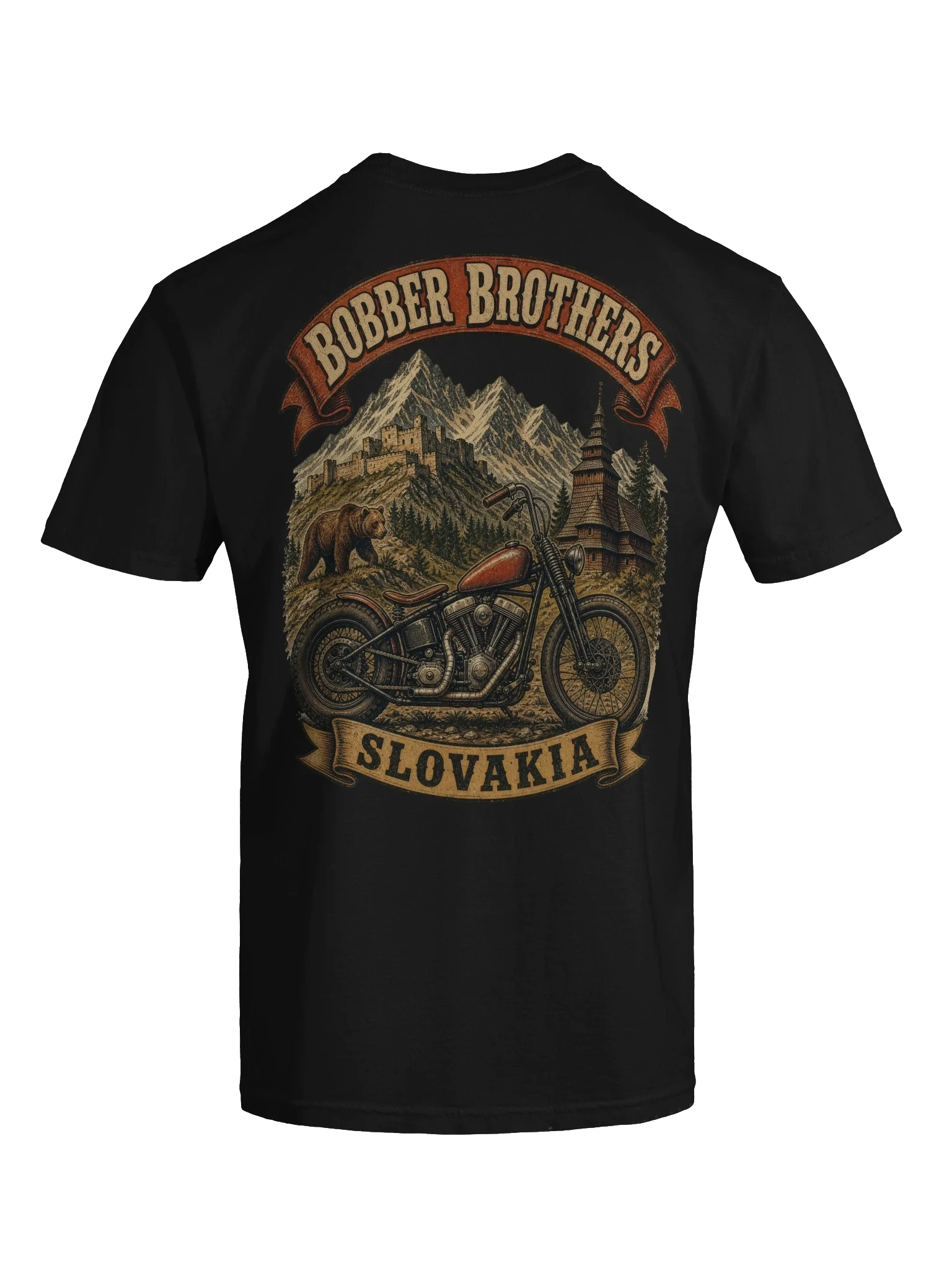 Slovakia motorcycle t-shirt design by Bobber Brothers