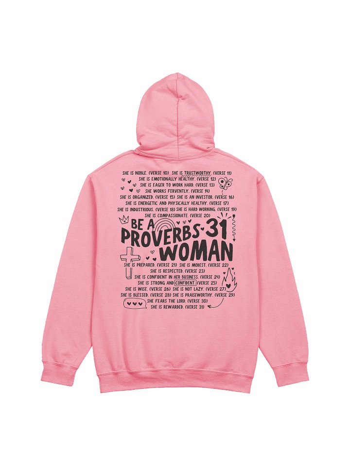 Proverbs 31 hoodie- black writing product image (2)