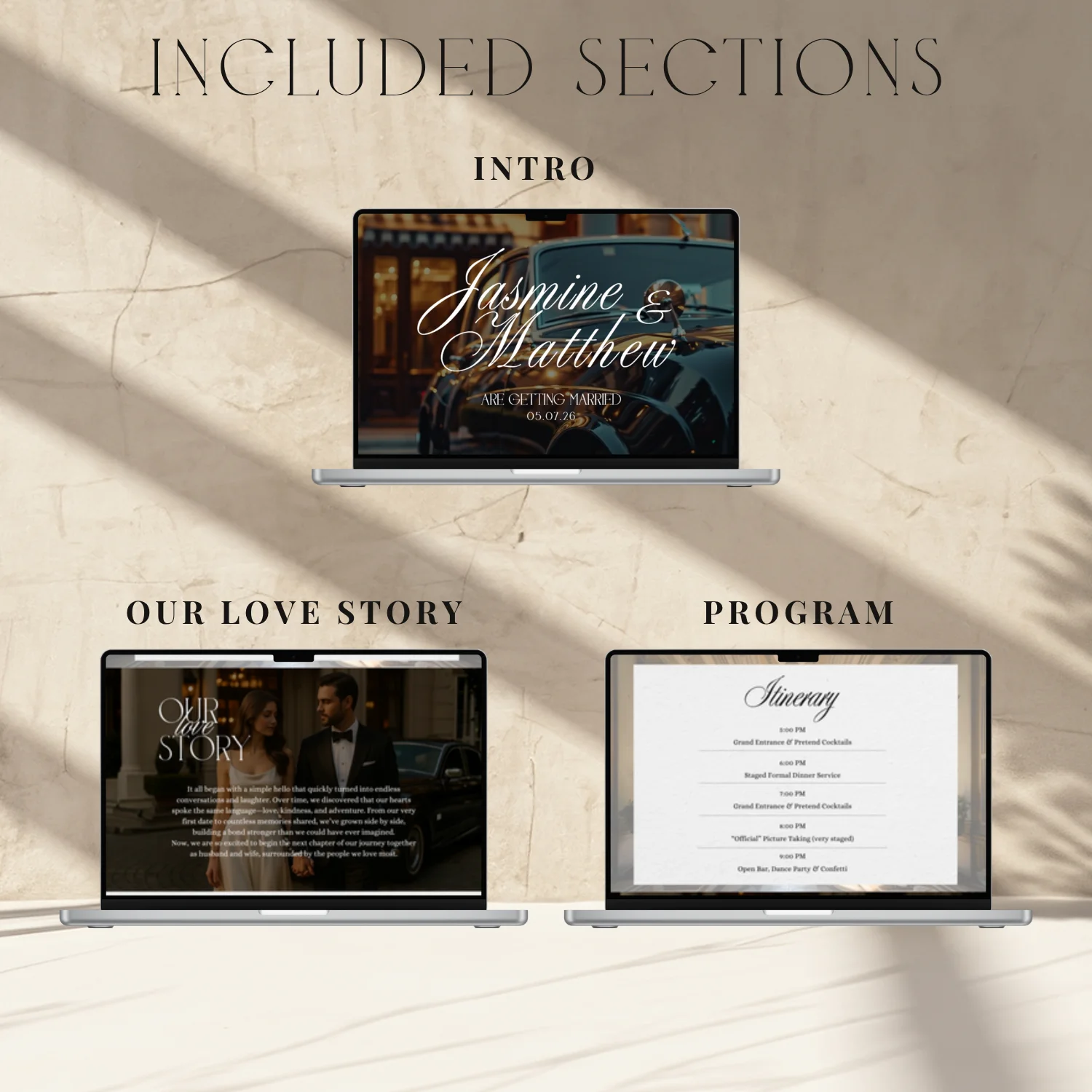 Old Money Wedding Website Template | Elegant Black Tie Digital Invite | Editable Canva Website | Wedding RSVP Online | Printable Invitation product image (3)