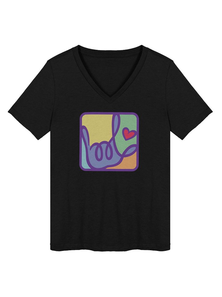 Womens Forever ILY Pastel Box V-Neck T-shirt product image (1)