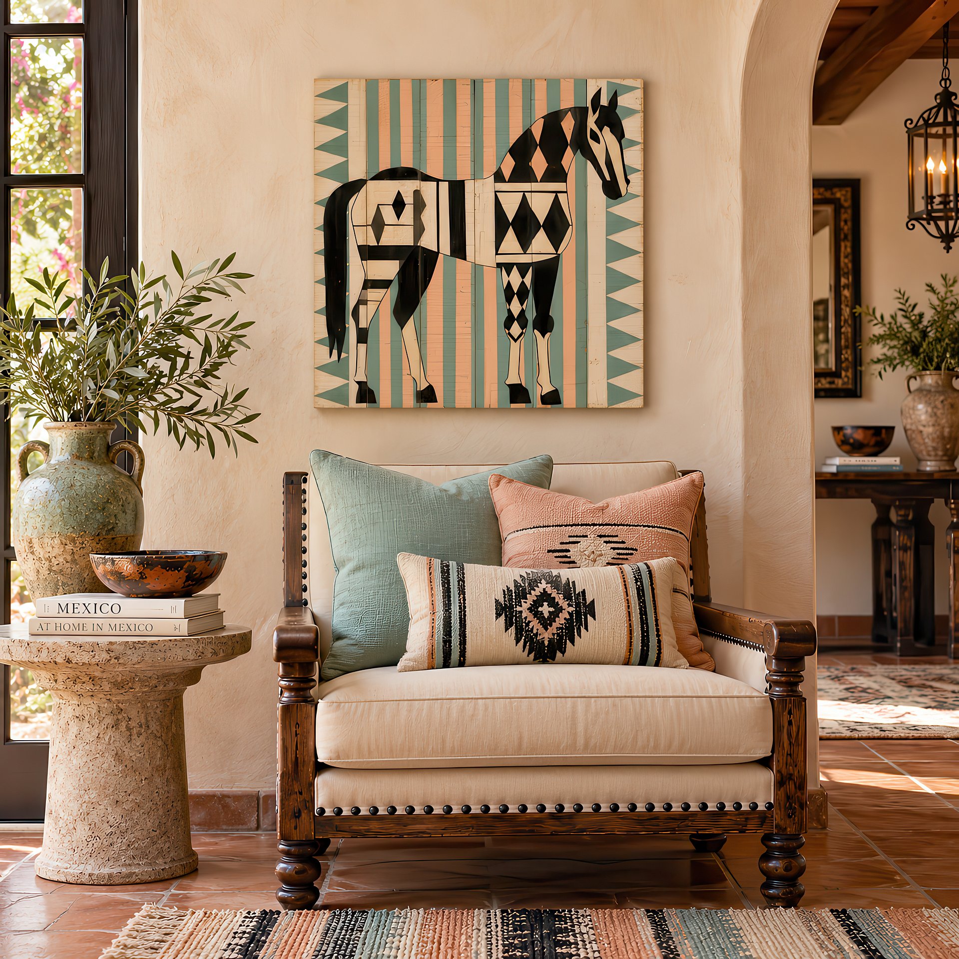Desert Harlequin | Birch Wood Folk Art | Wall Decor | 24x24″ (60x60 cm) product image (1)