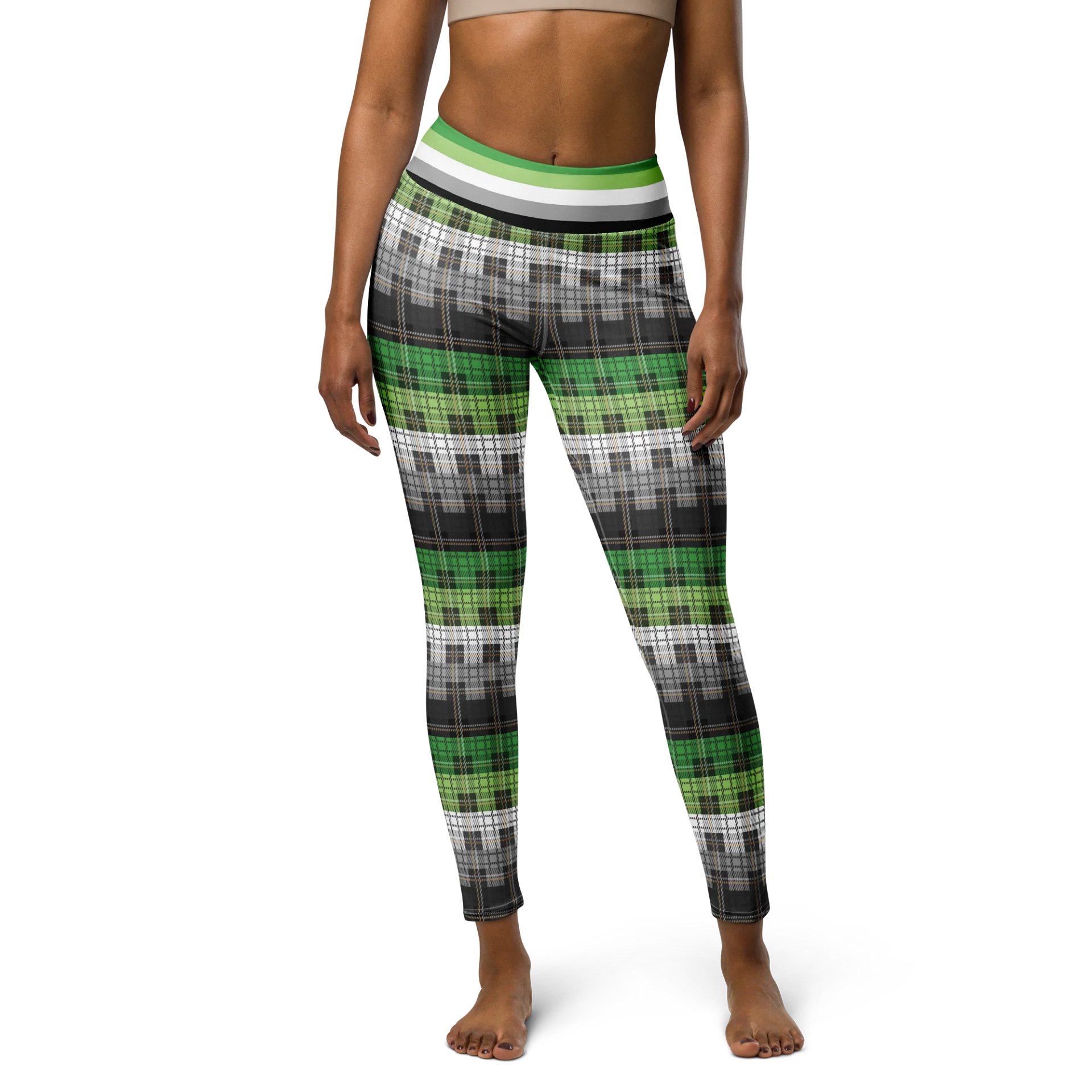 Aromantic Pride Plaid Leggings product image (1)
