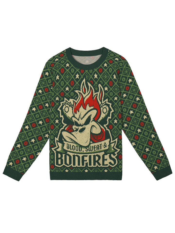 Flaming Duck Logo Knit Sweater - Holiday Heatwave product image (1)
