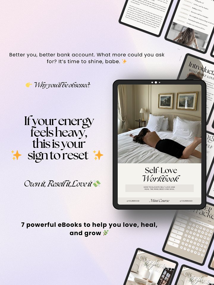 7 Wellness & Self Care eBooks + Workbooks Bundle | MRR PLR Bundle product image (2)