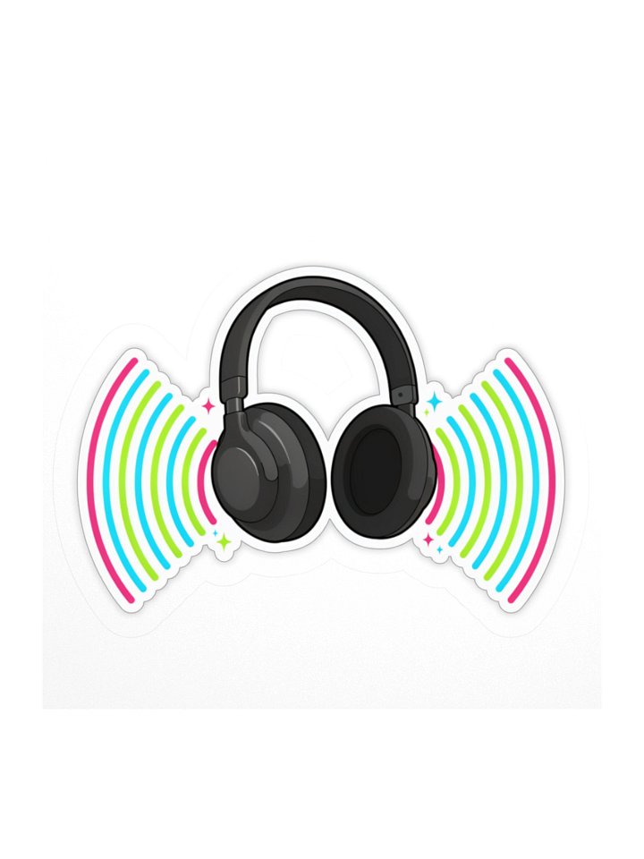 Rainbow Beats Headphones Kiss Cut Sticker product image (1)