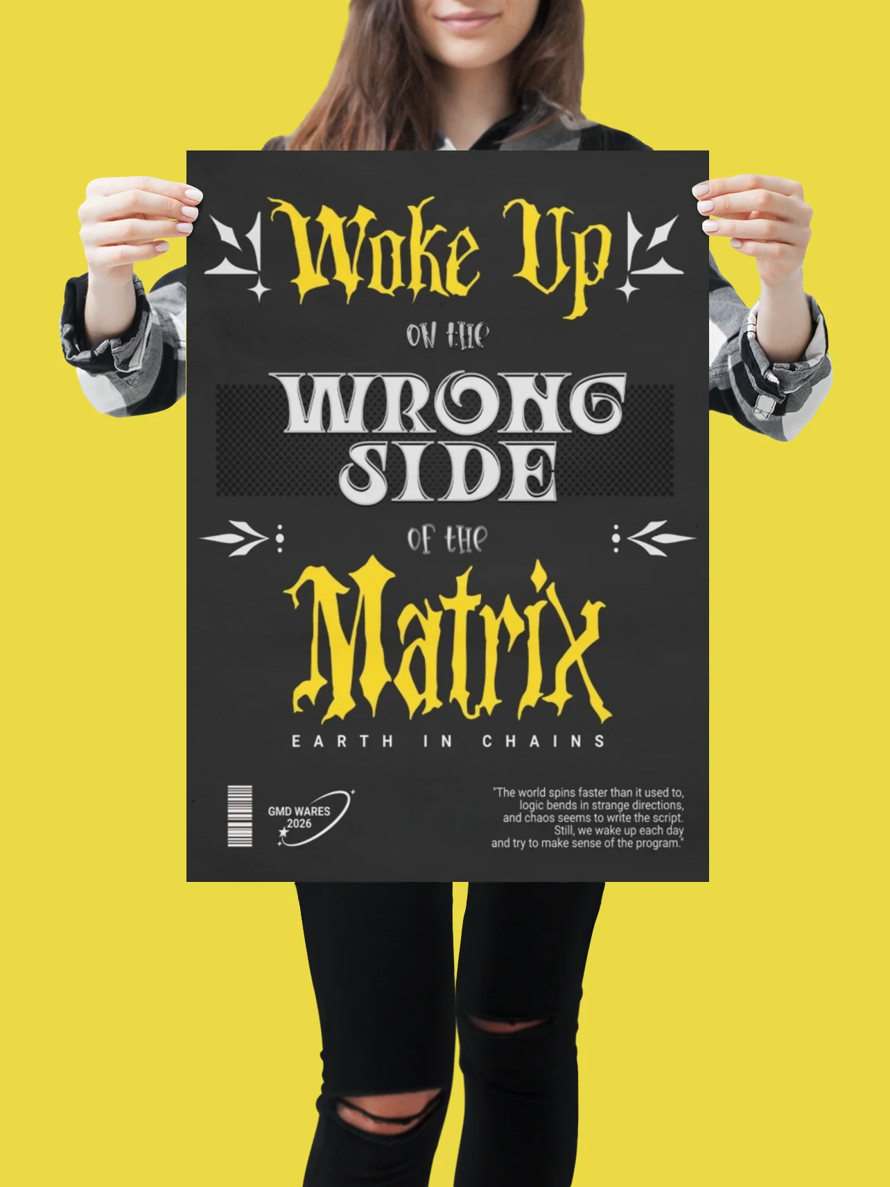 Wake Up on the Wrong Side of the Matrix - Cyberpunk Dystopian Poster product image (12)