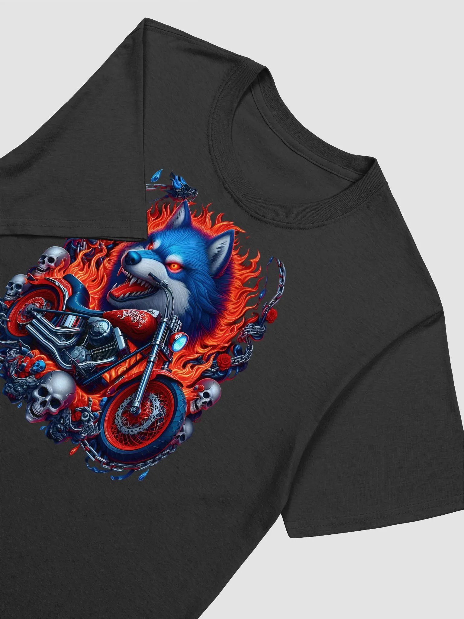 Flaming Wolf Biker Tee #1 product image (3)
