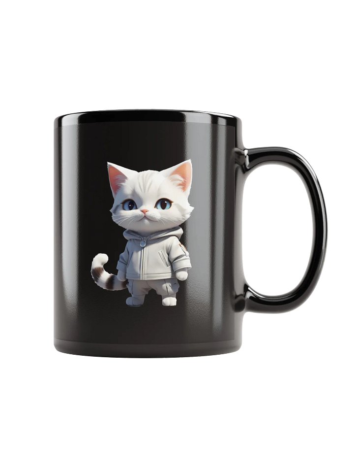 Cute Cartoon Kitty Black Mug product image (1)