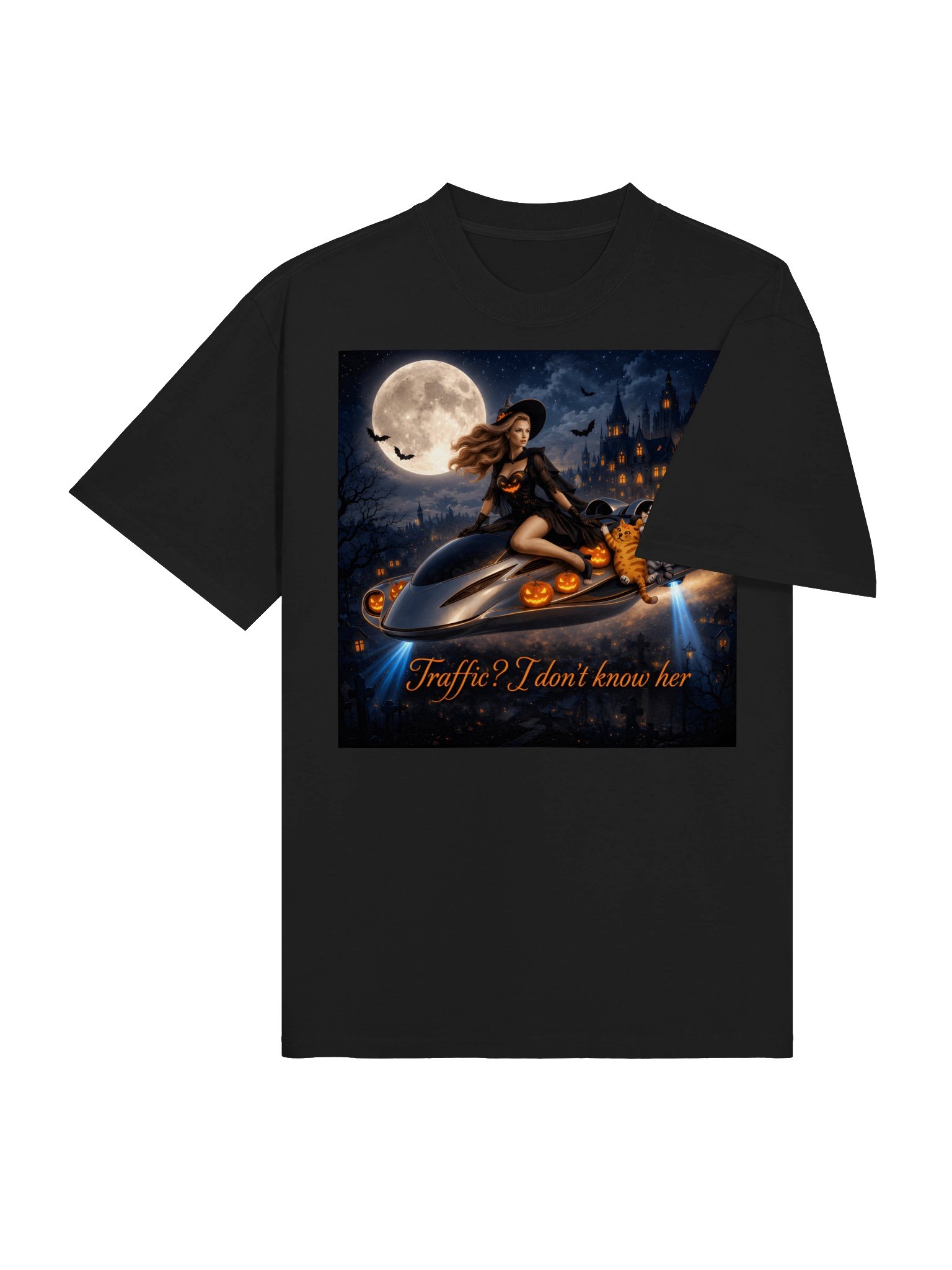 Traffic? I Don't Know Her Witch Jet T-Shirt | Funny Halloween Tee product image (5)