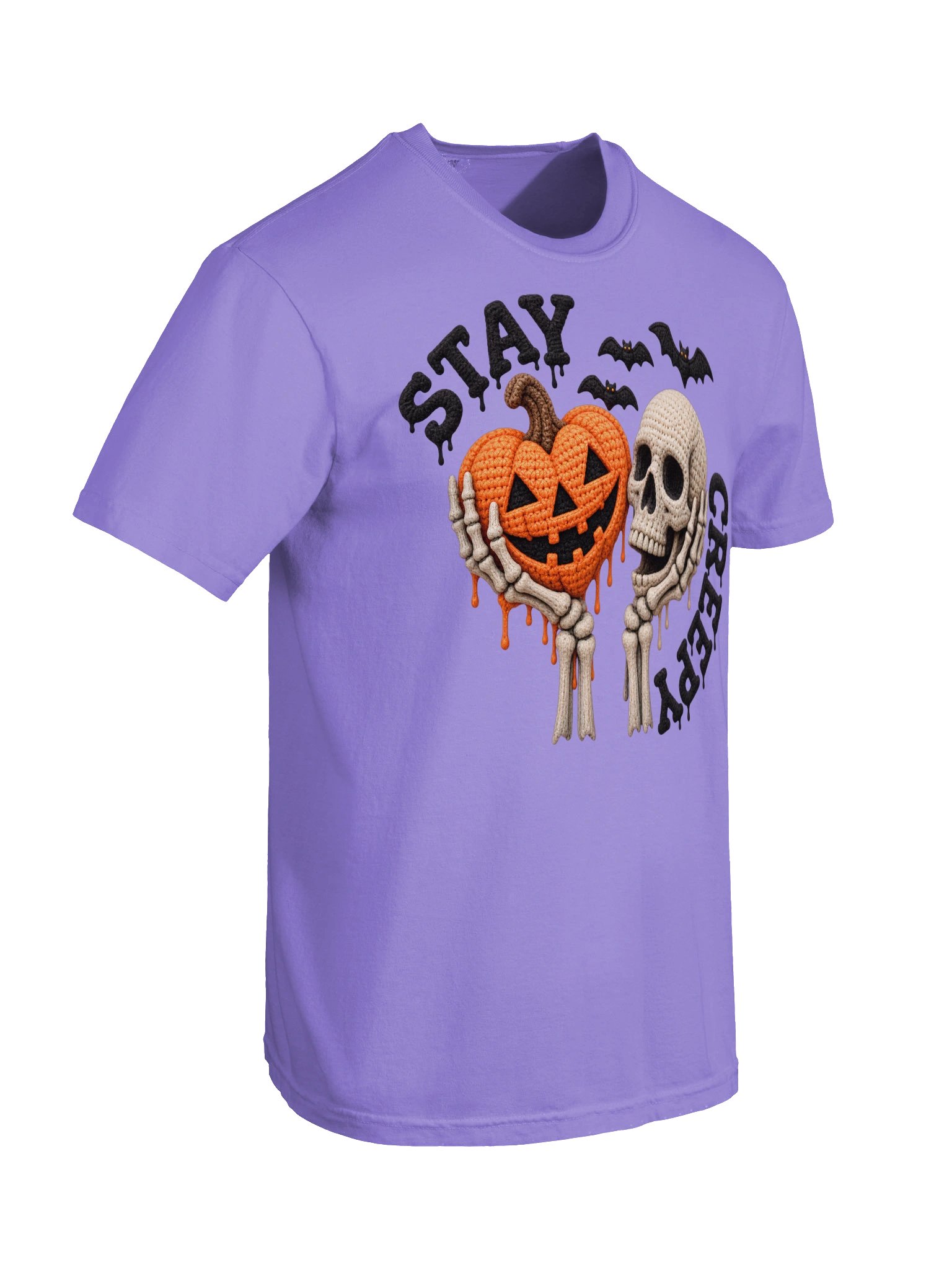 STAY CREEPY Crochet Halloween Skull & Pumpkin Design product image (28)