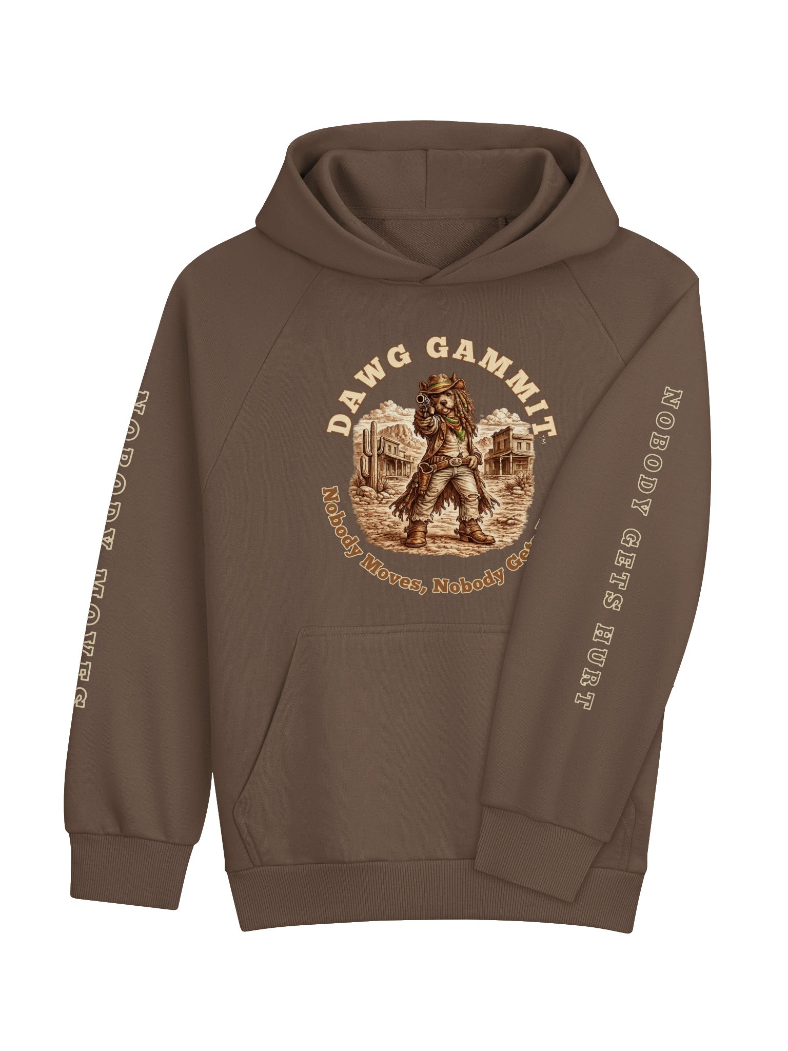 DAWG GAMMIT™ SUPER HEAVYWEIGHT POODLE BROWN HOODIE product image (4)